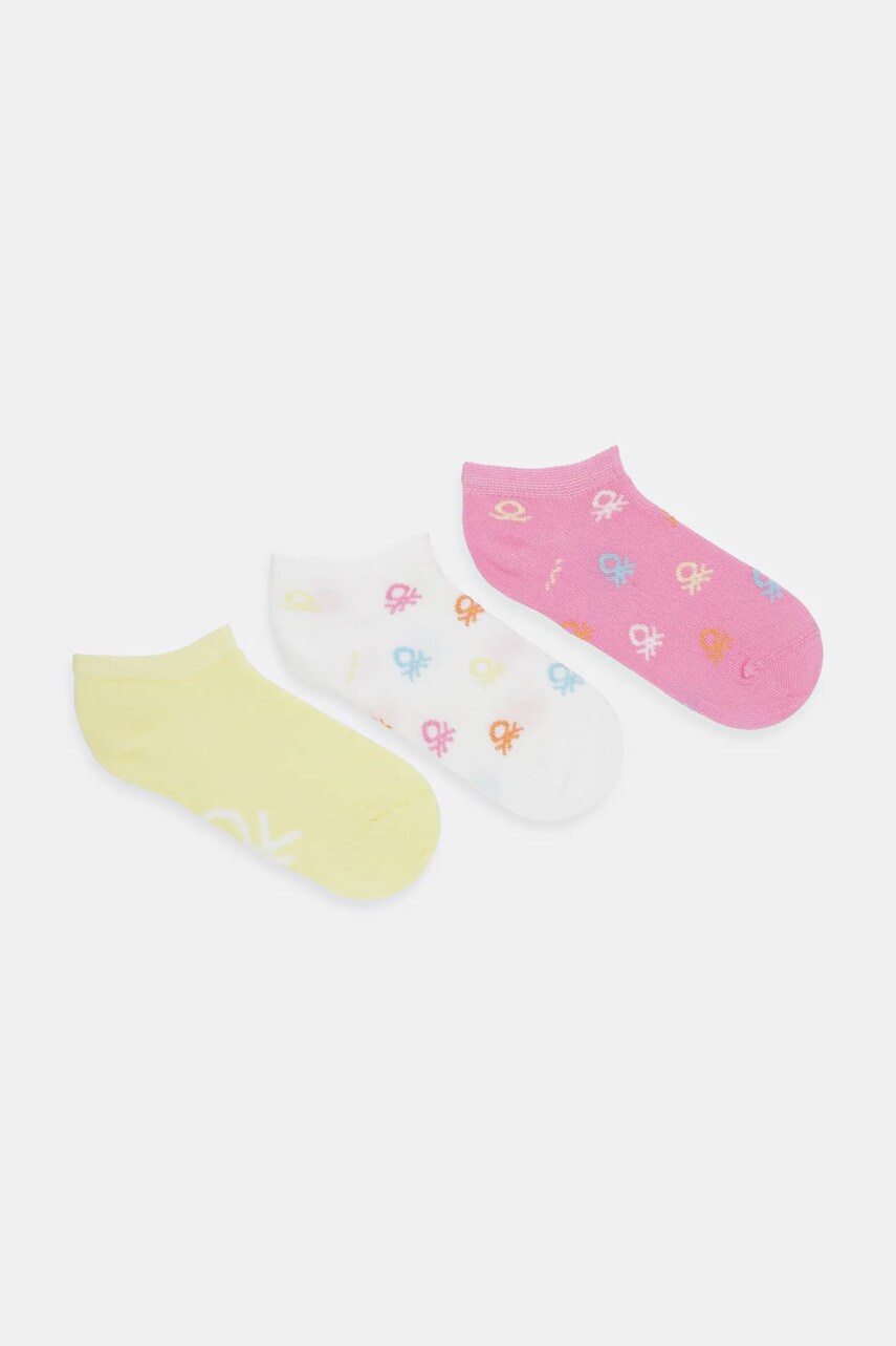 United Colors of Benetton sosete 3-pack culoarea galben, 6AO507044