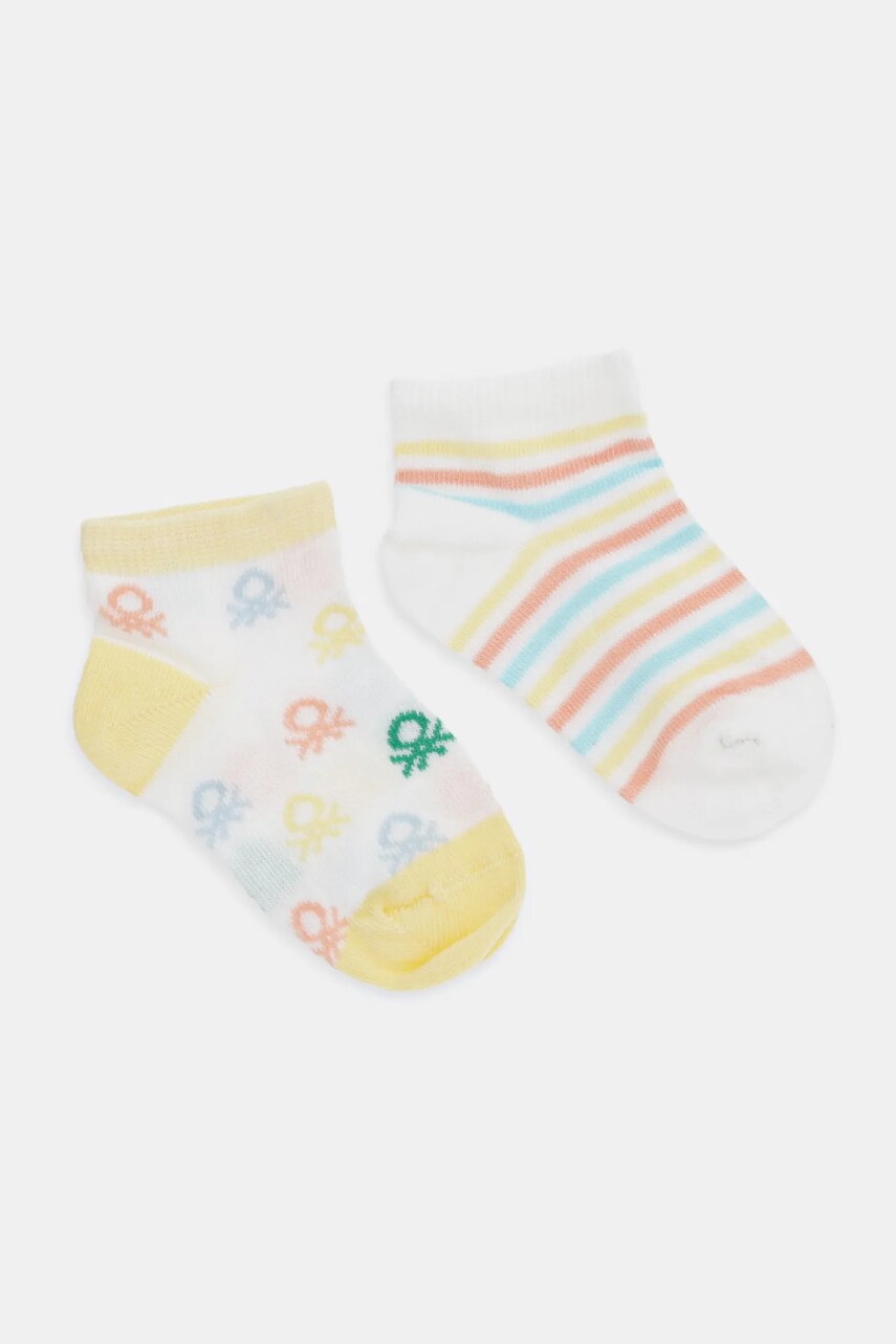 Levně Ponožky United Colors of Benetton 2-pack žlutá barva, 6AO50703X