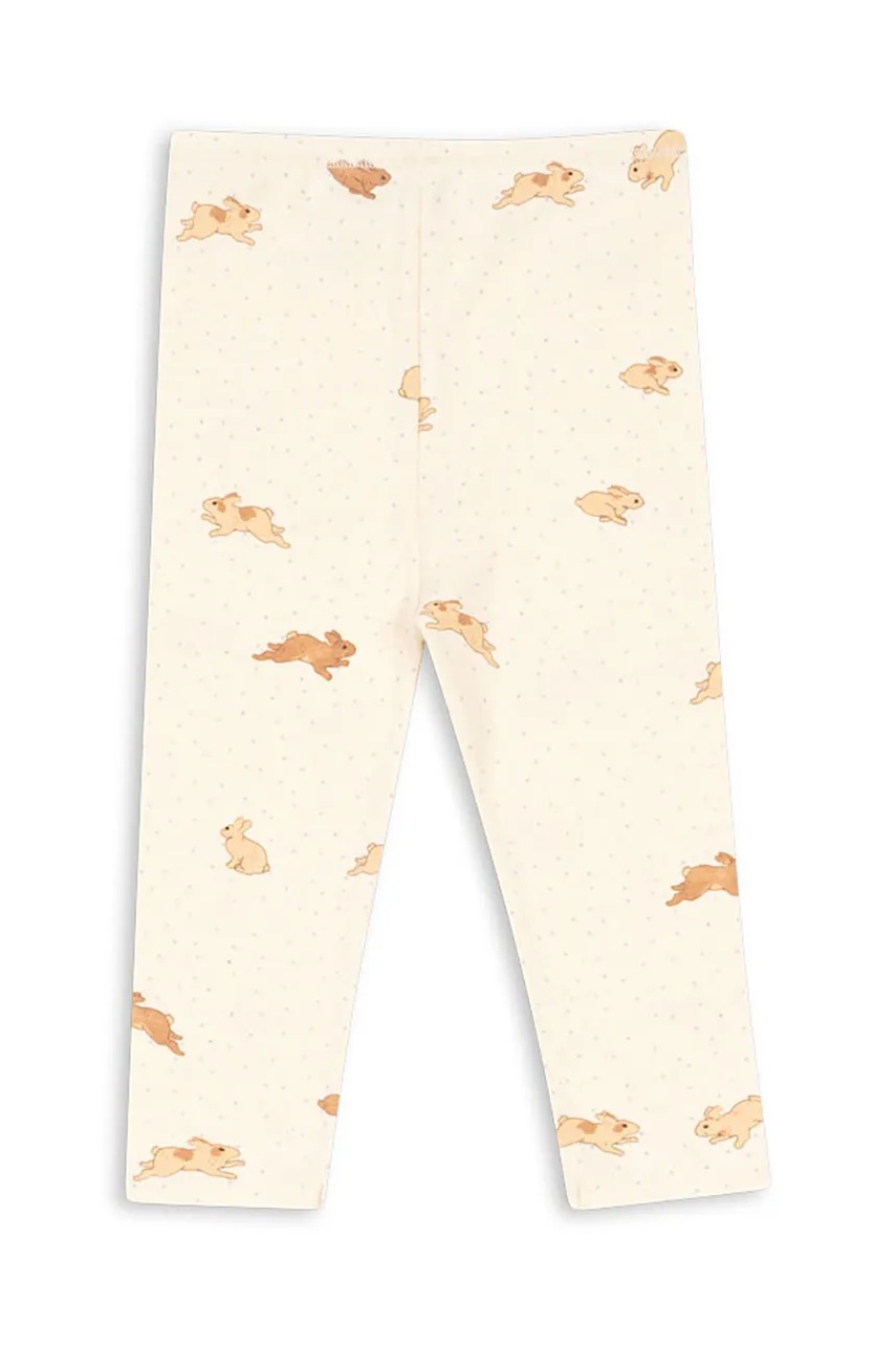 Детские хлопковые леггинсы Konges Sløjd MINNIE PANTS GOTS цвет бежевый с узором KS103560