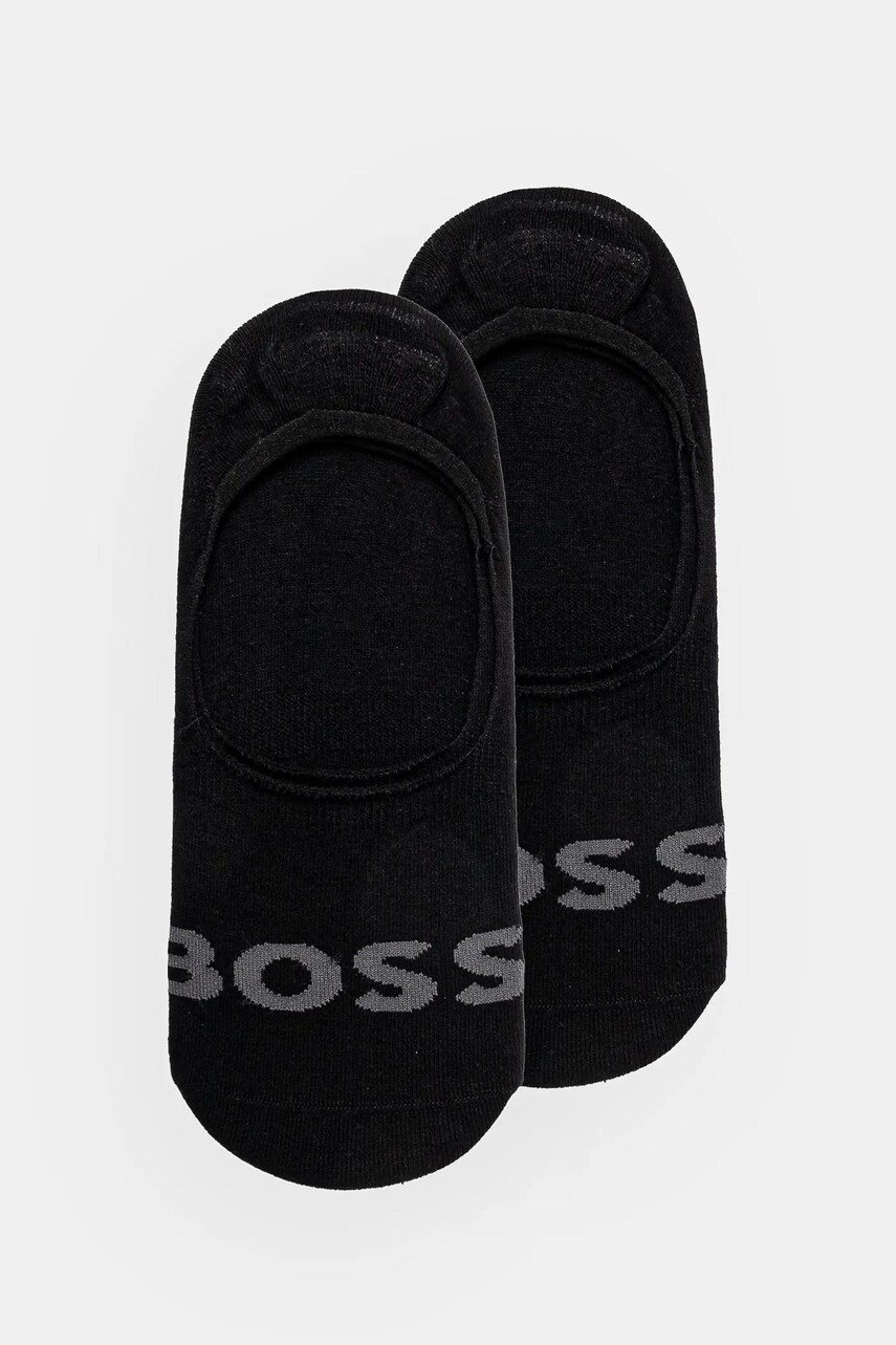 Levně Ponožky BOSS 2-pack pánské, černá barva, 50516402