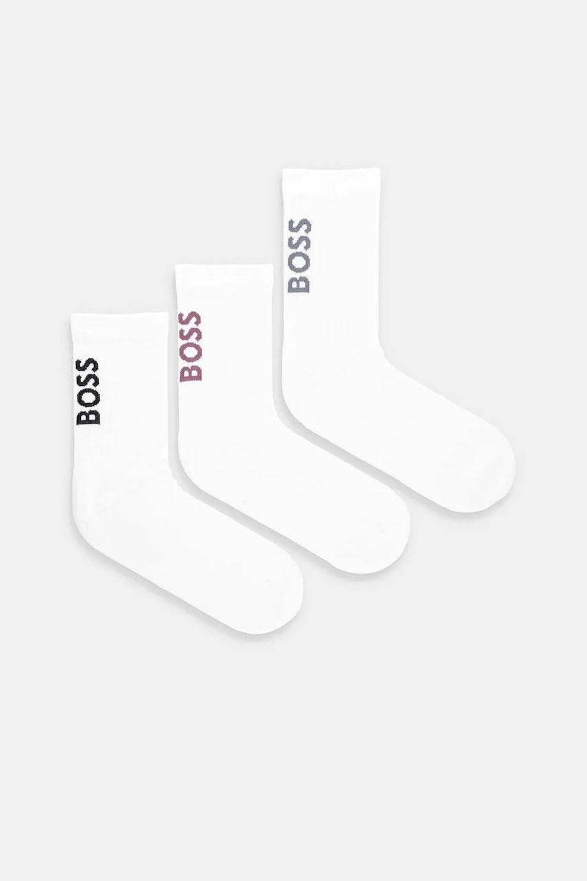 BOSS sosete 3-pack barbati, culoarea alb, 50531540