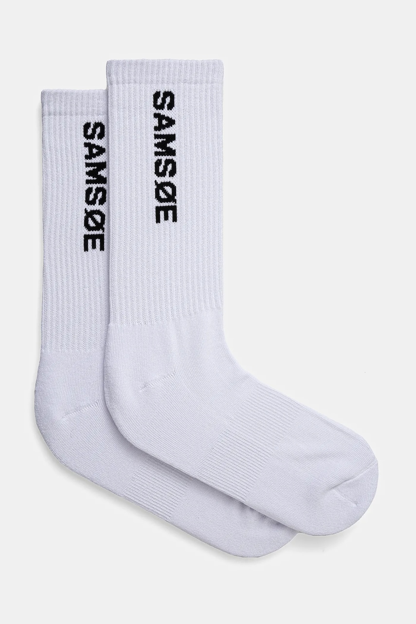 Samsoe Samsoe sosete barbati, culoarea alb, M24400016