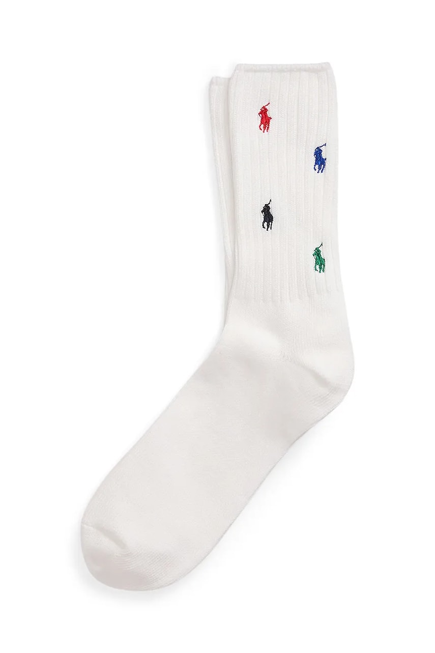 Хлопковые носки Polo Ralph Lauren мужские цвет белый 449944131 Хлопковые носки Polo Ralph Lauren мужские цвет белый 449944131