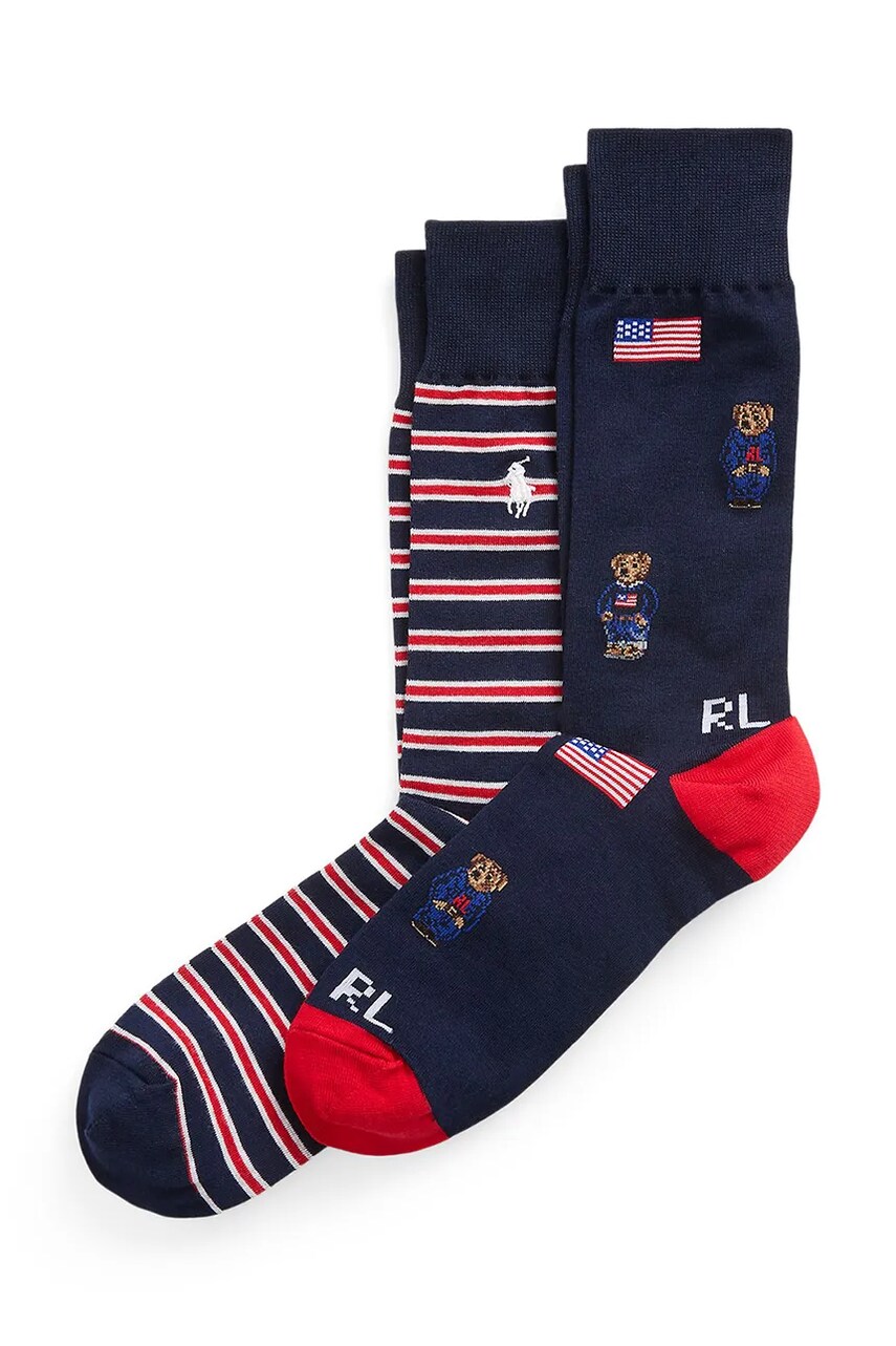 Levně Ponožky Polo Ralph Lauren 2-pack pánské, tmavomodrá barva, 449953664