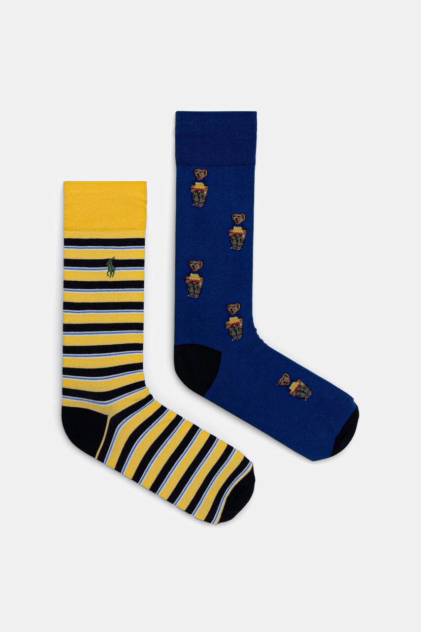 Levně Ponožky Polo Ralph Lauren 2-pack pánské, modrá barva, 449973042