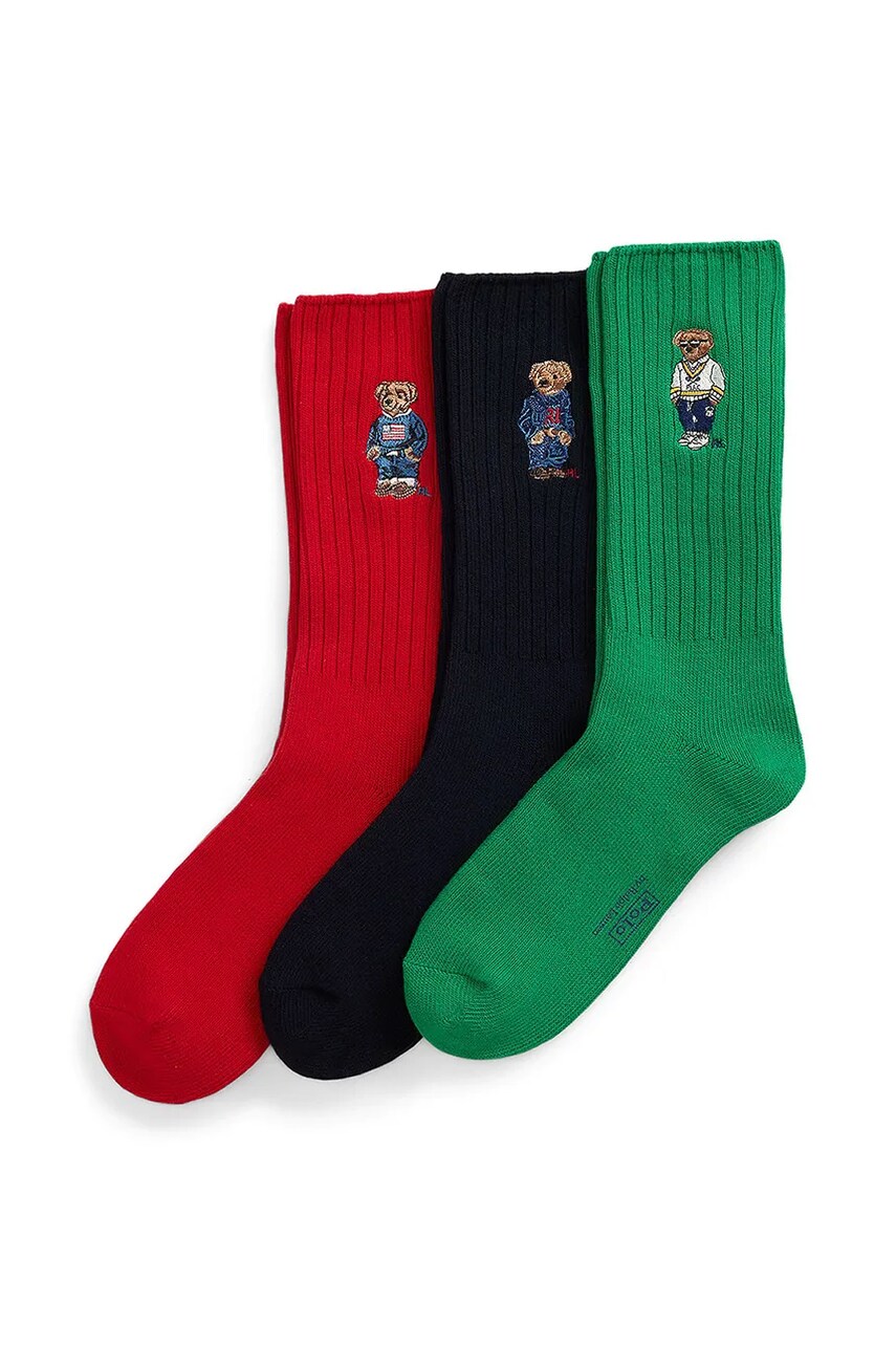 Levně Ponožky Polo Ralph Lauren 3-pack pánské, tmavomodrá barva, 449973049