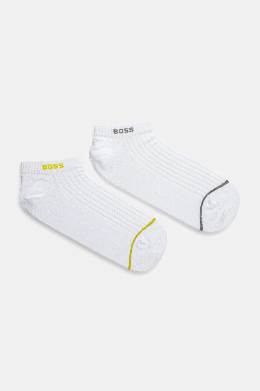 Levně Ponožky BOSS 2-pack pánské, bílá barva, 50537517