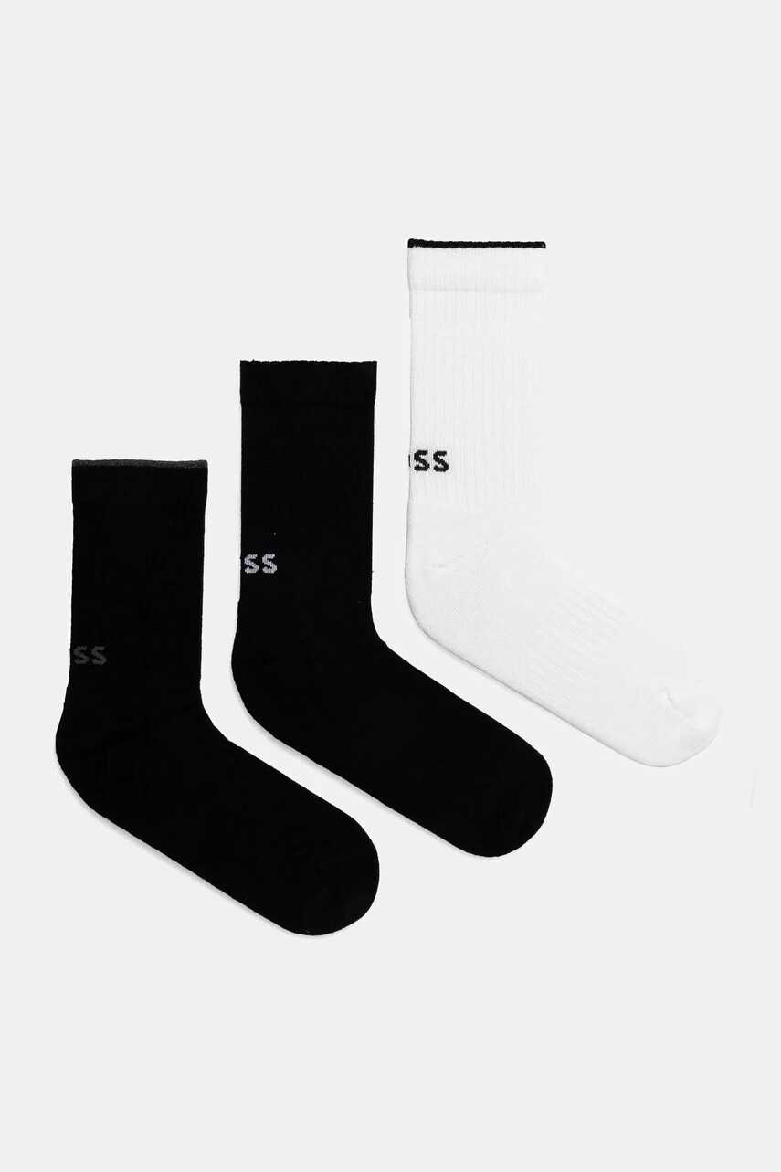 BOSS sosete 3-pack barbati, culoarea alb, 50537551
