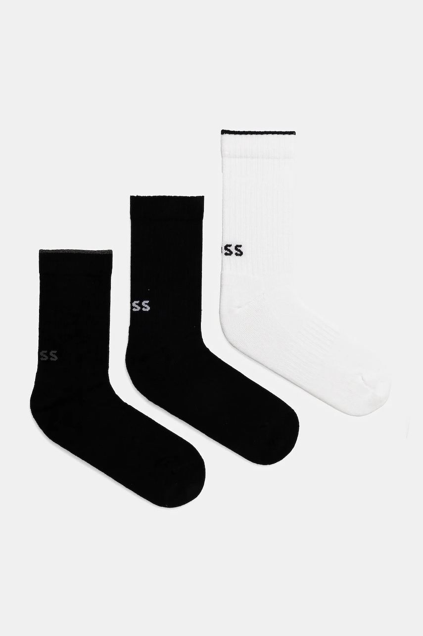 BOSS sosete 3-pack barbati, culoarea alb, 50537551 BOSS sosete 3-pack barbati, culoarea alb, 50537551