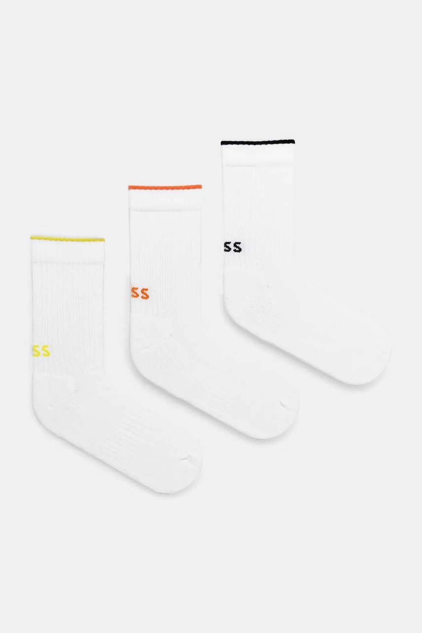 BOSS sosete 3-pack barbati, culoarea bej, 50537551 BOSS sosete 3-pack barbati, culoarea bej, 50537551