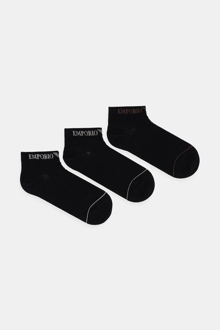 Emporio Armani Underwear sosete 3-pack barbati, culoarea negru, EM000550 AF12276