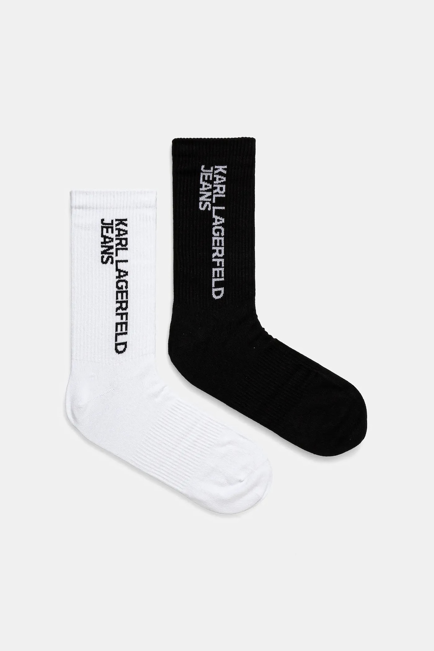 Karl Lagerfeld Jeans șosete 2-pack bărbați, culoarea alb, A1M47050