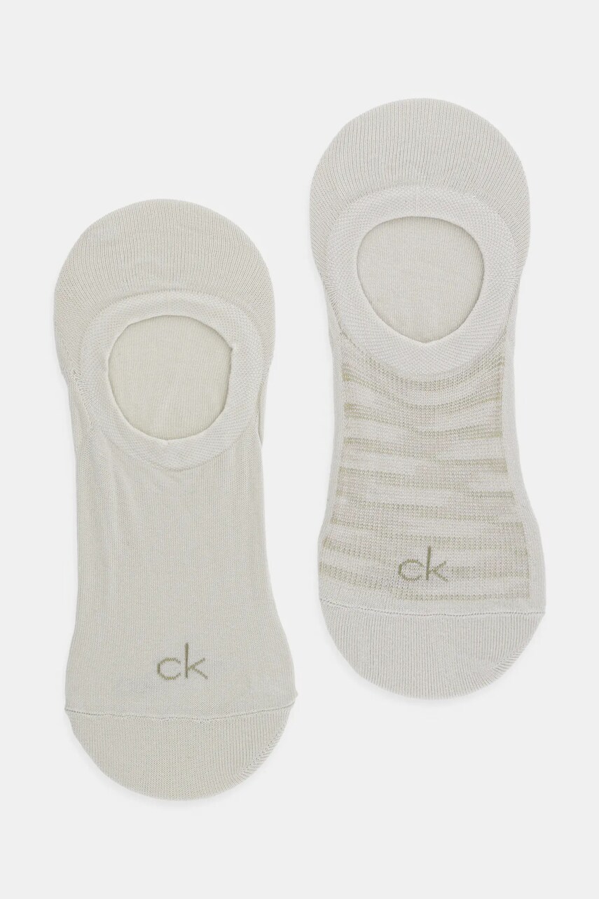 Levně Ponožky Calvin Klein 2-pack pánské, béžová barva, 701231367