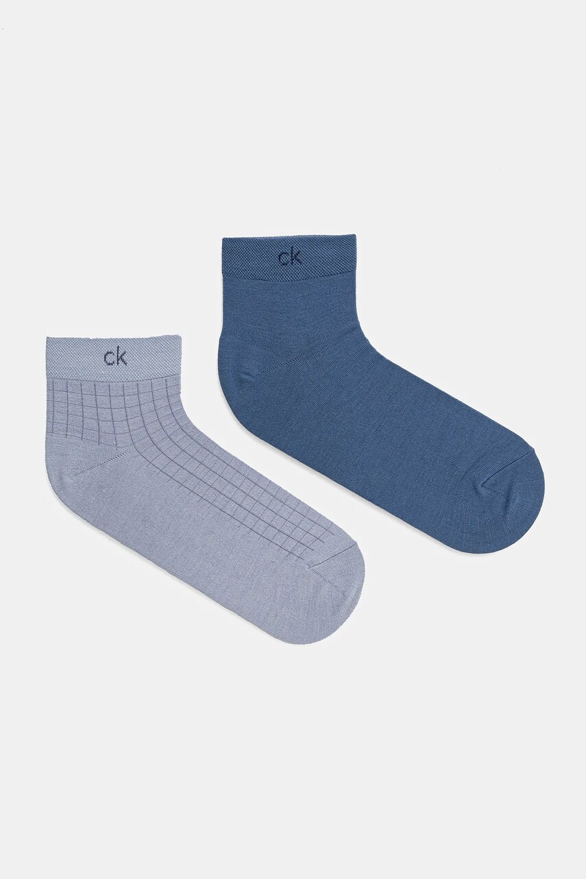 Levně Ponožky Calvin Klein 2-pack pánské, modrá barva, 701231369