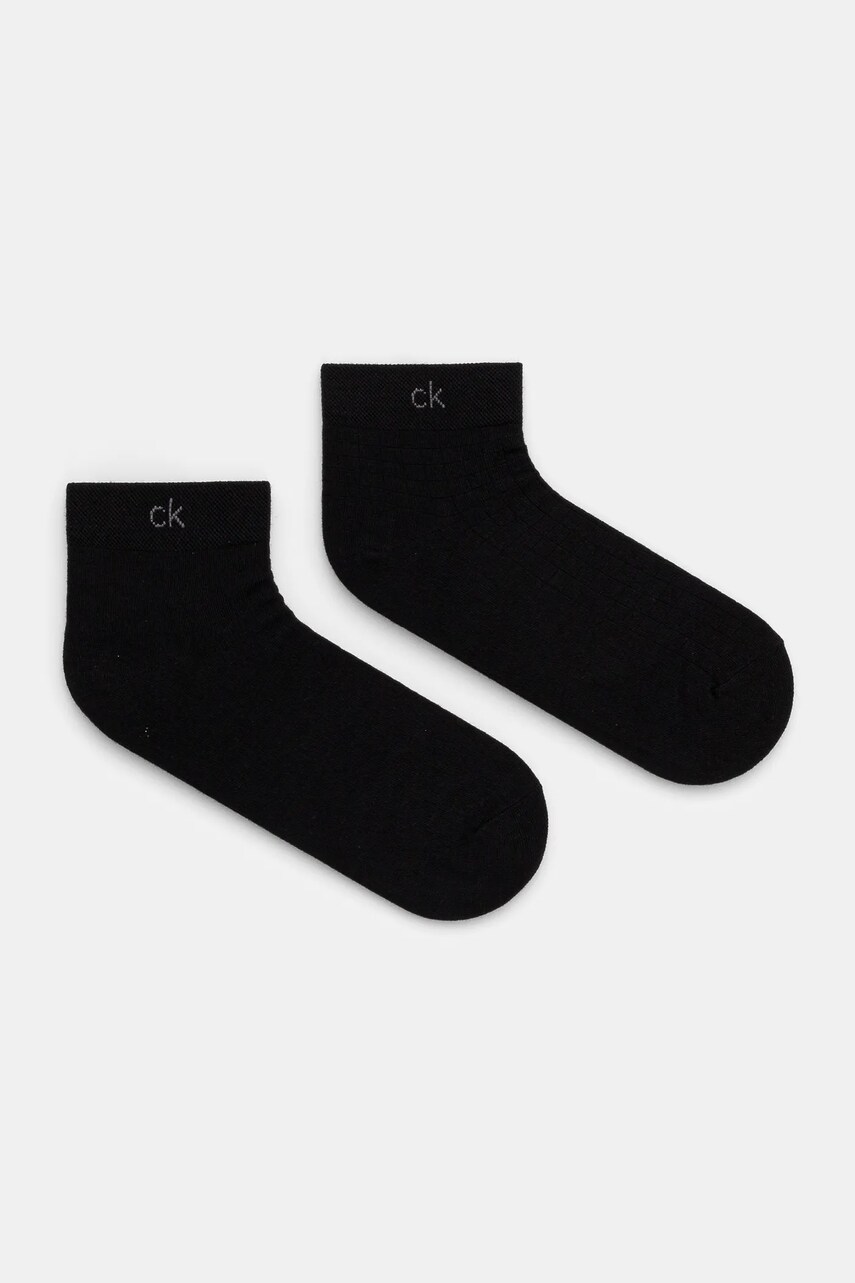 Levně Ponožky Calvin Klein 2-pack pánské, černá barva, 701231369