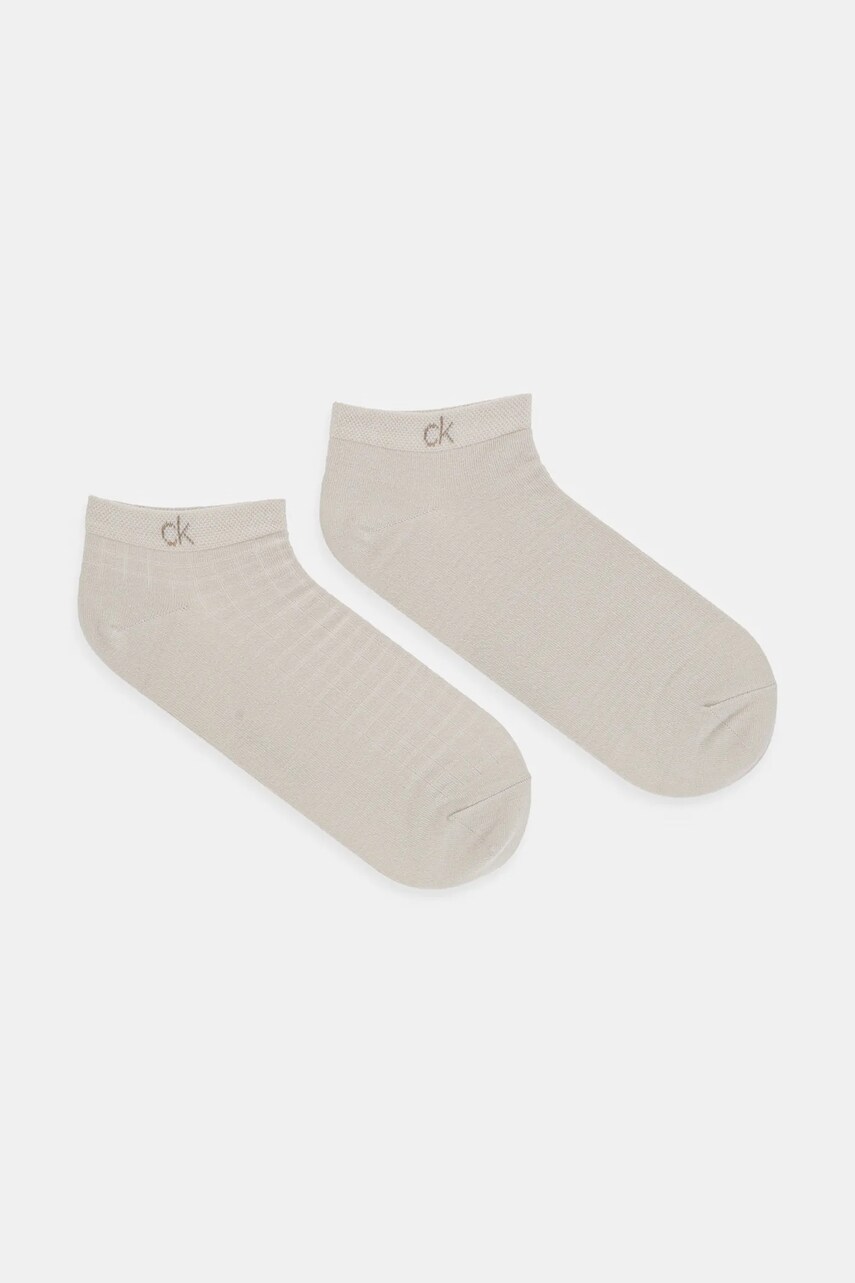 Levně Ponožky Calvin Klein 2-pack pánské, béžová barva, 701233245