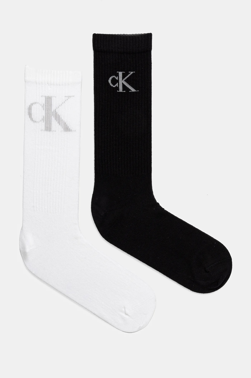Ponožky Calvin Klein Jeans 2-pack pánské, bílá barva, 701231387