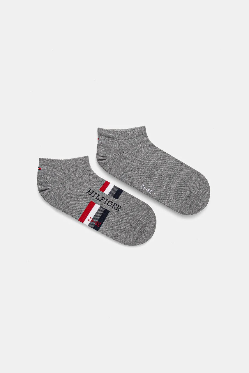 Levně Ponožky Tommy Hilfiger 2-pack pánské, šedá barva, 701232467