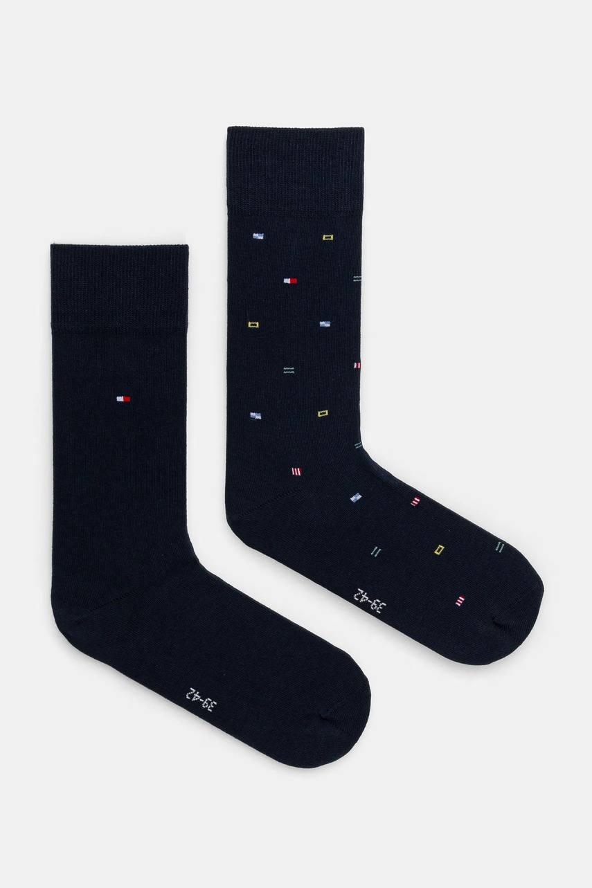 Levně Ponožky Tommy Hilfiger 2-pack pánské, tmavomodrá barva, 701232597