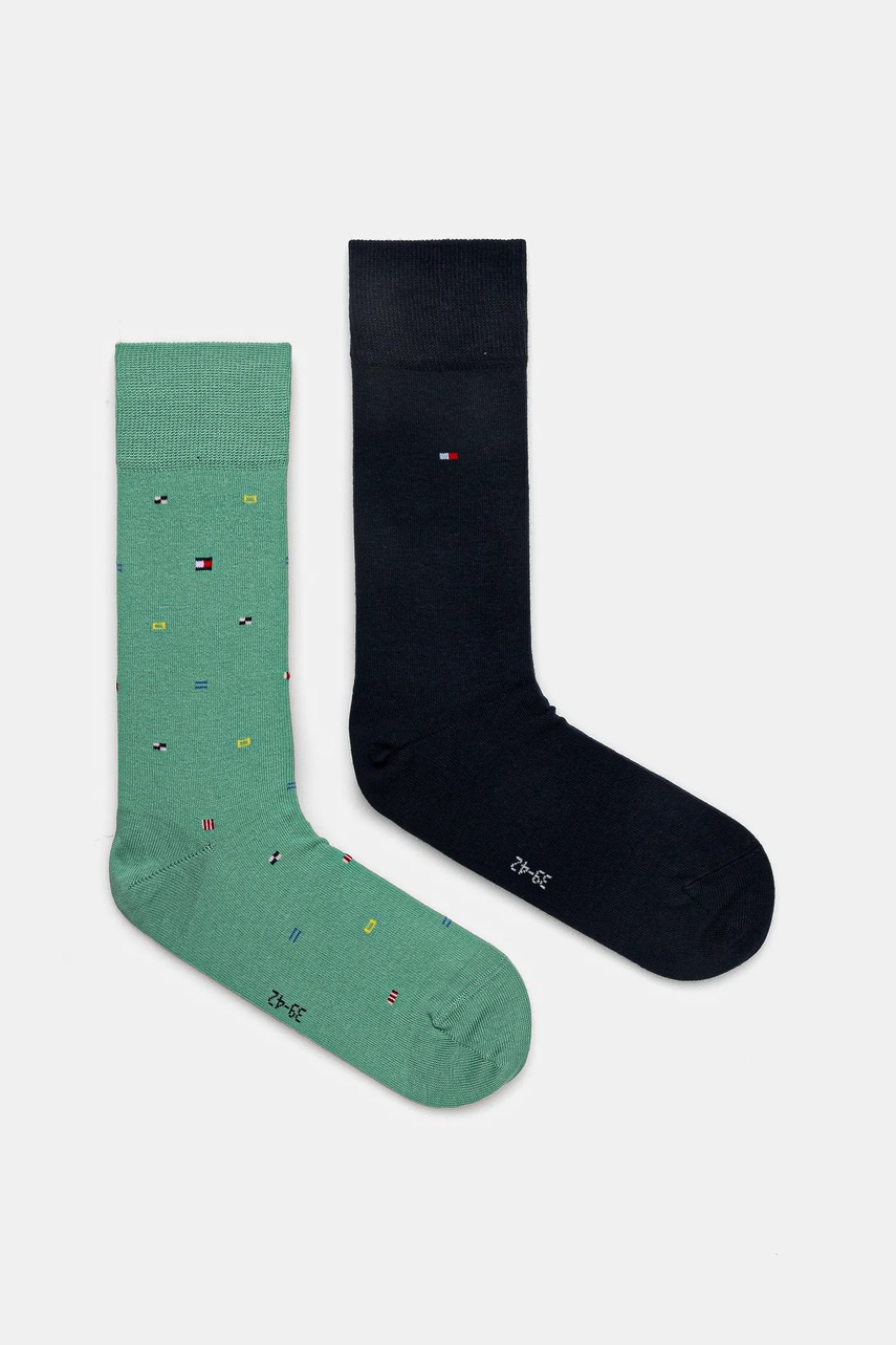 Levně Ponožky Tommy Hilfiger 2-pack pánské, tyrkysová barva, 701232597