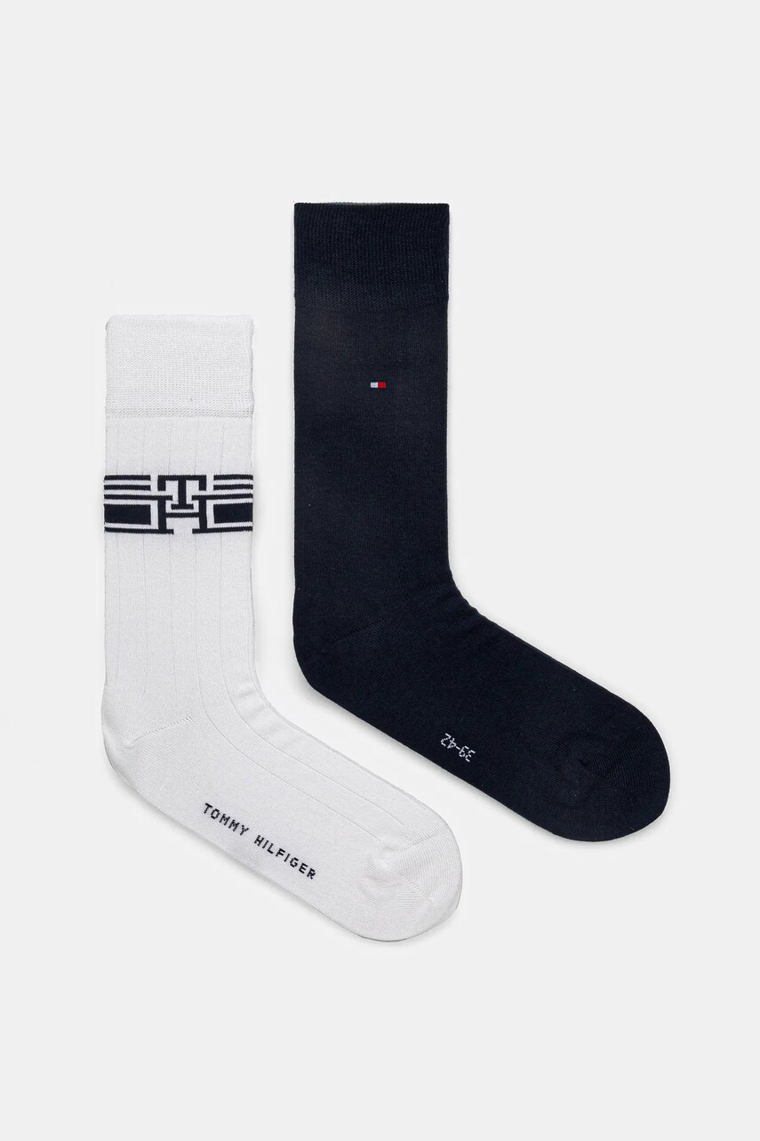 Levně Ponožky Tommy Hilfiger 2-pack pánské, bílá barva, 701232598