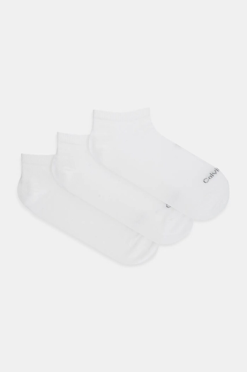 Levně Ponožky Calvin Klein 3-pack pánské, bílá barva, 701233831