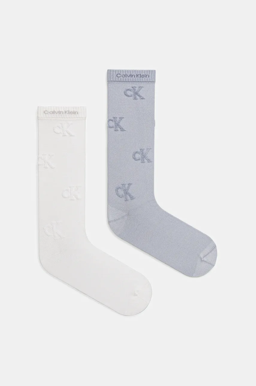 Levně Ponožky Calvin Klein Jeans 2-pack pánské, bílá barva, 701235863