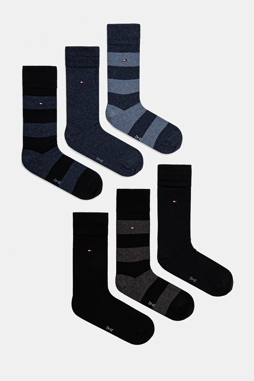 Levně Ponožky Tommy Hilfiger 6-pack pánské, tmavomodrá barva, 701222237