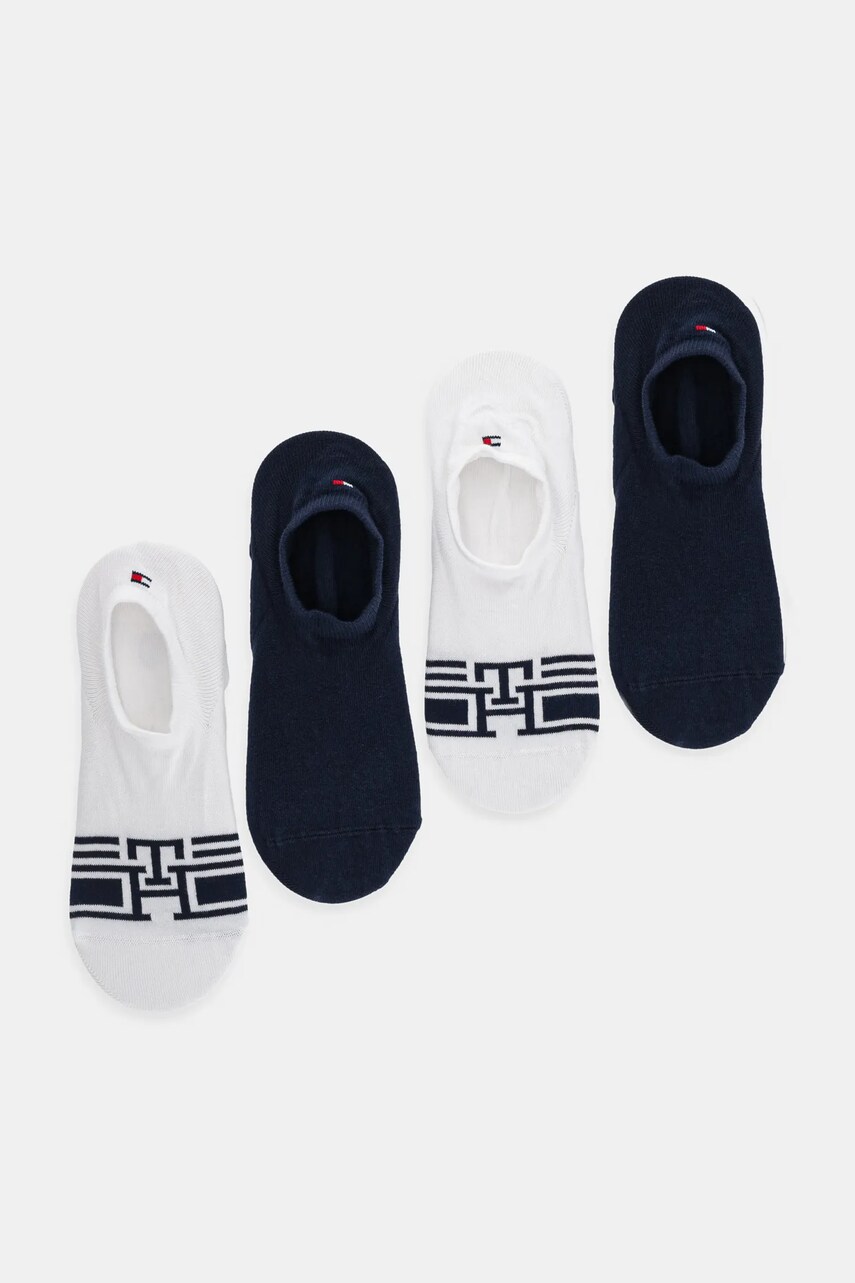 Levně Ponožky Tommy Hilfiger 4-pack pánské, bílá barva, 701235881