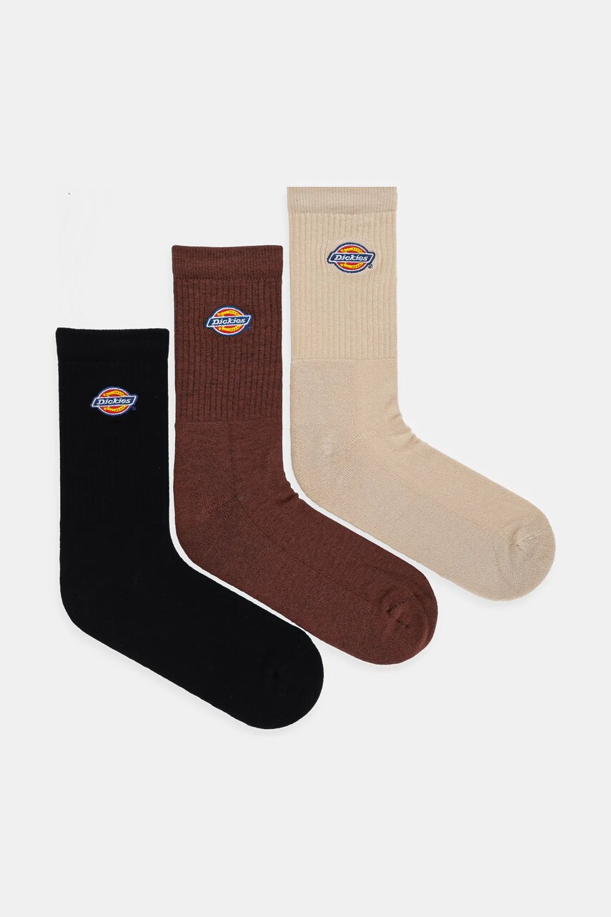 Levně Ponožky Dickies 3-pack pánské, hnědá barva, DK0A4X82K471
