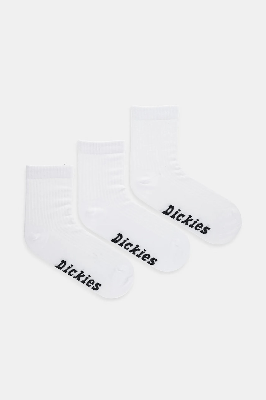 Levně Ponožky Dickies 3-pack pánské, bílá barva, DK0A4Z8D0WH1