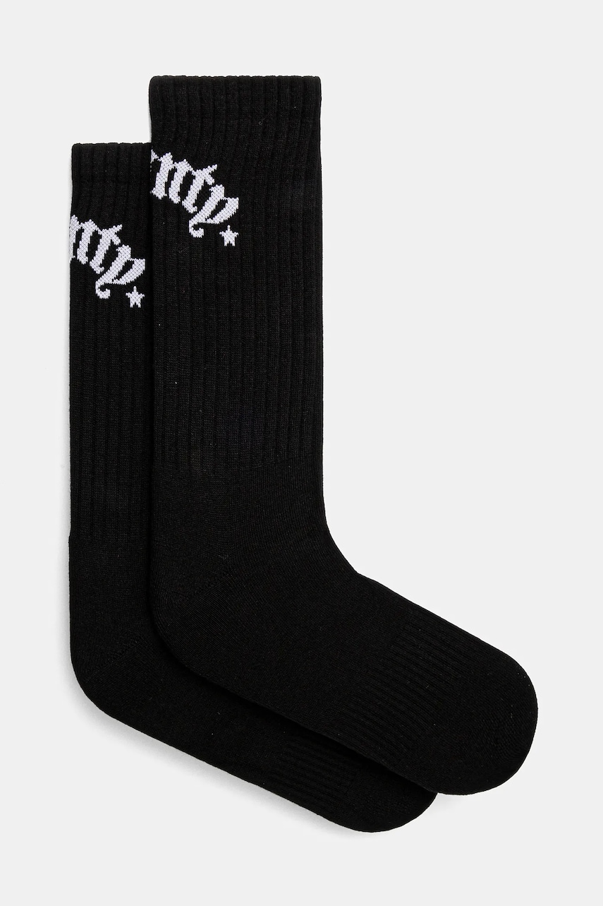 Marcelo Burlon sosete County Goth Short Socks Black White barbati, culoarea negru, CMRA015S25KNI0031001 Marcelo Burlon sosete County Goth Short Socks Black White barbati, culoarea negru, CMRA015S25KNI0031001