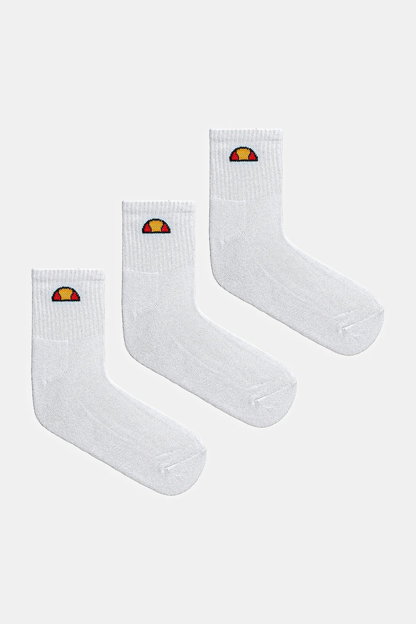Ponožky Ellesse 3-pack bílá barva, SBMA2302