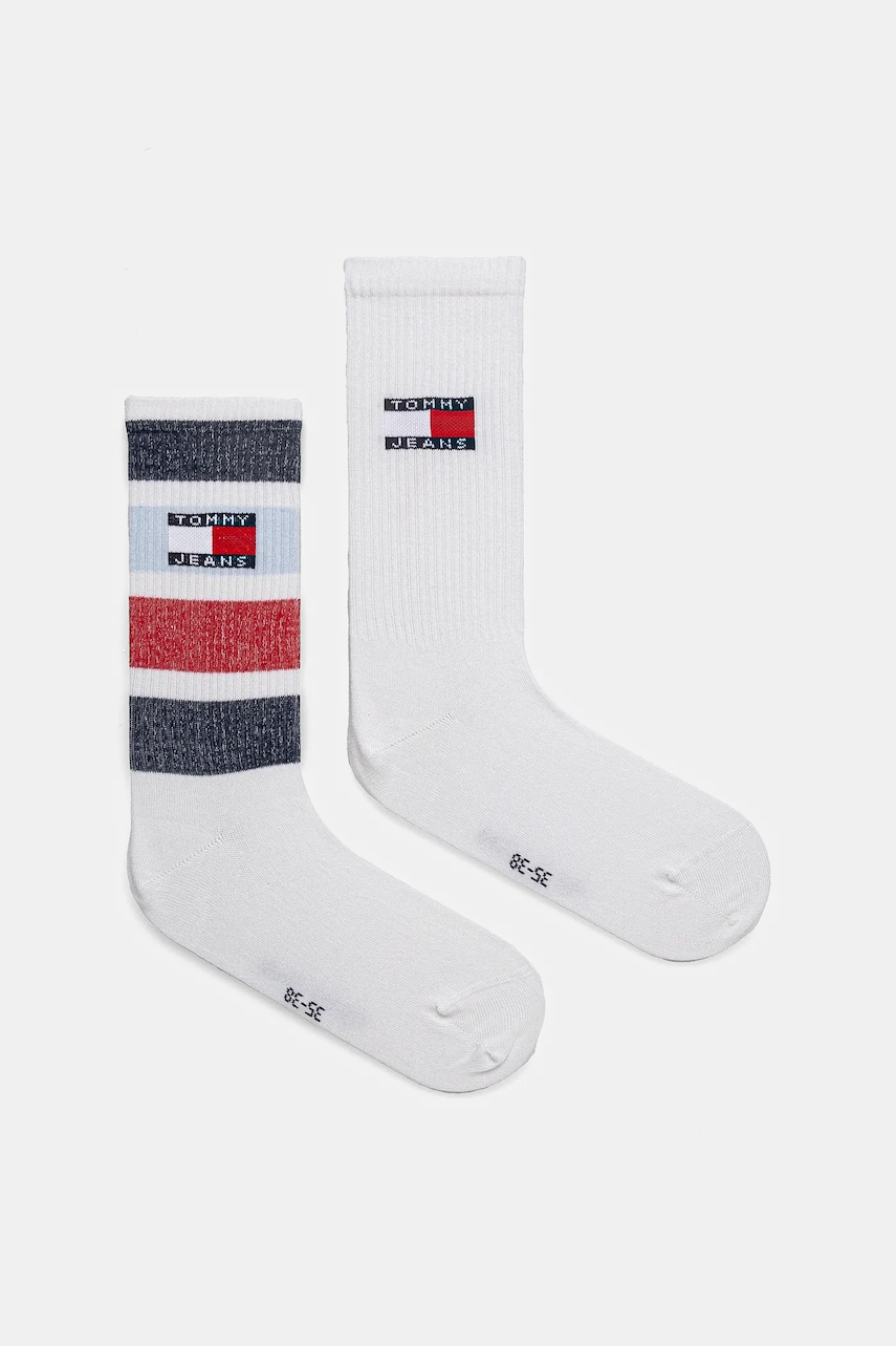 Tommy Jeans sosete 2-pack culoarea alb, 701232726