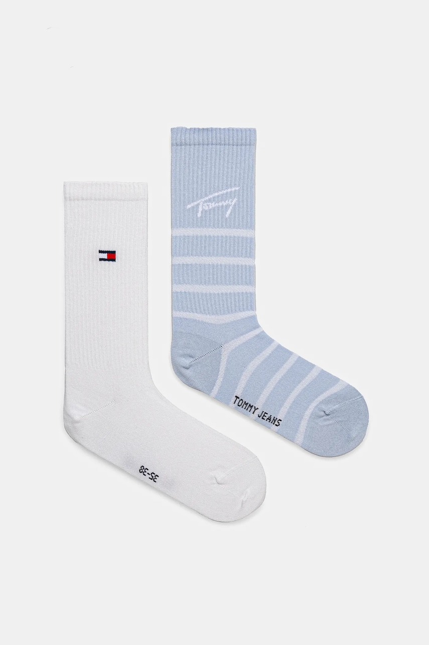 Levně Ponožky Tommy Jeans 2-pack modrá barva, 701232876