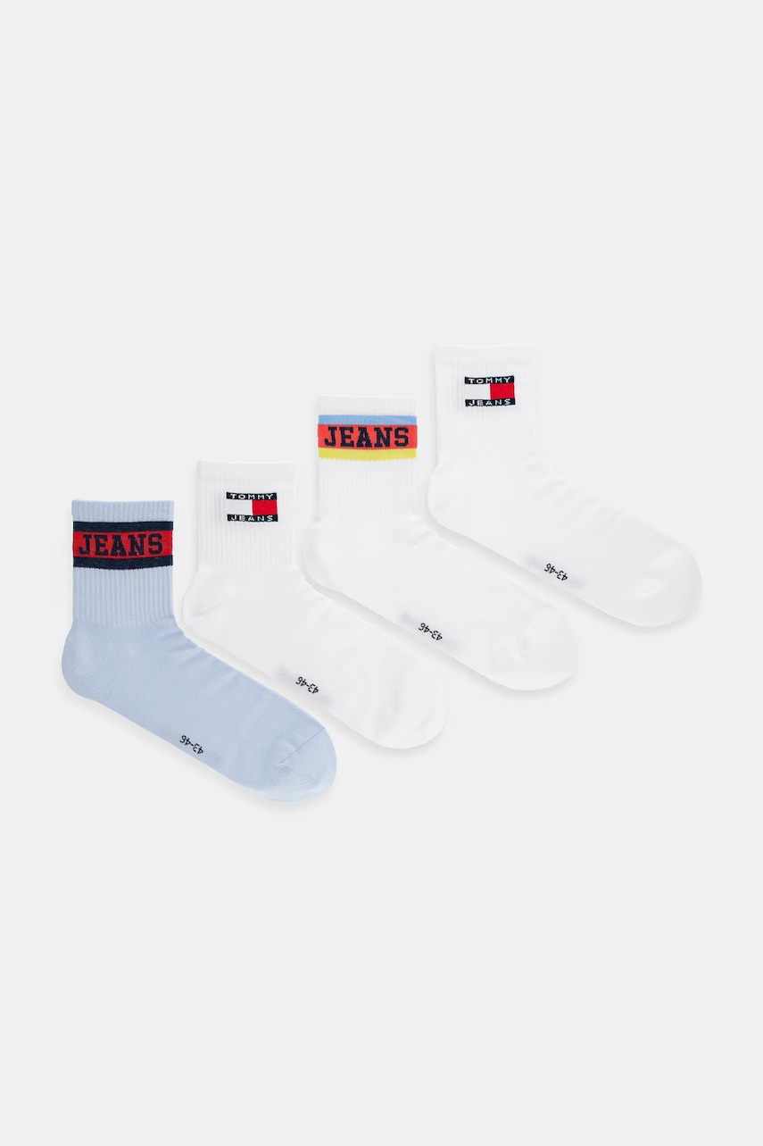 Tommy Jeans sosete 4-pack culoarea alb, 701235903