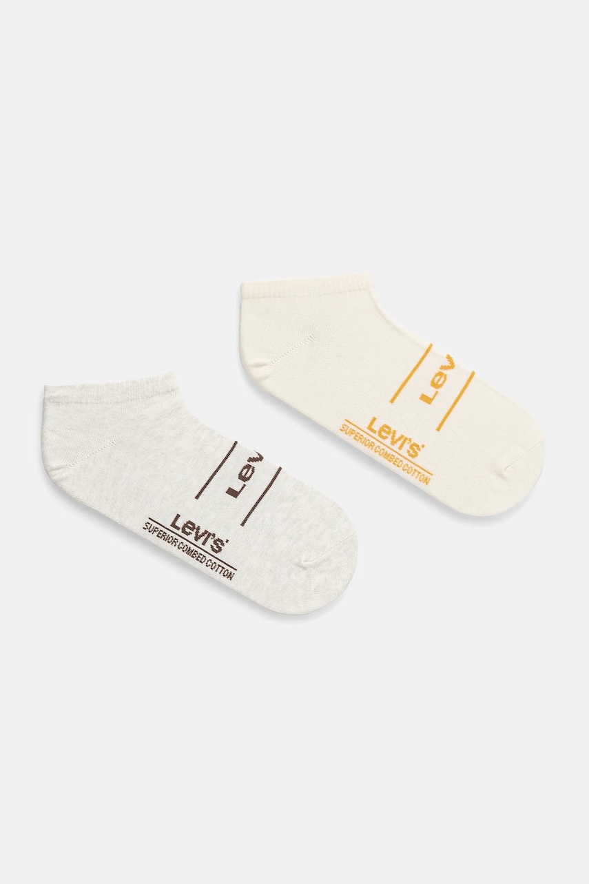 Levi's sosete 2-pack culoarea bej, 37157-1189 Levi's sosete 2-pack culoarea bej, 37157-1189