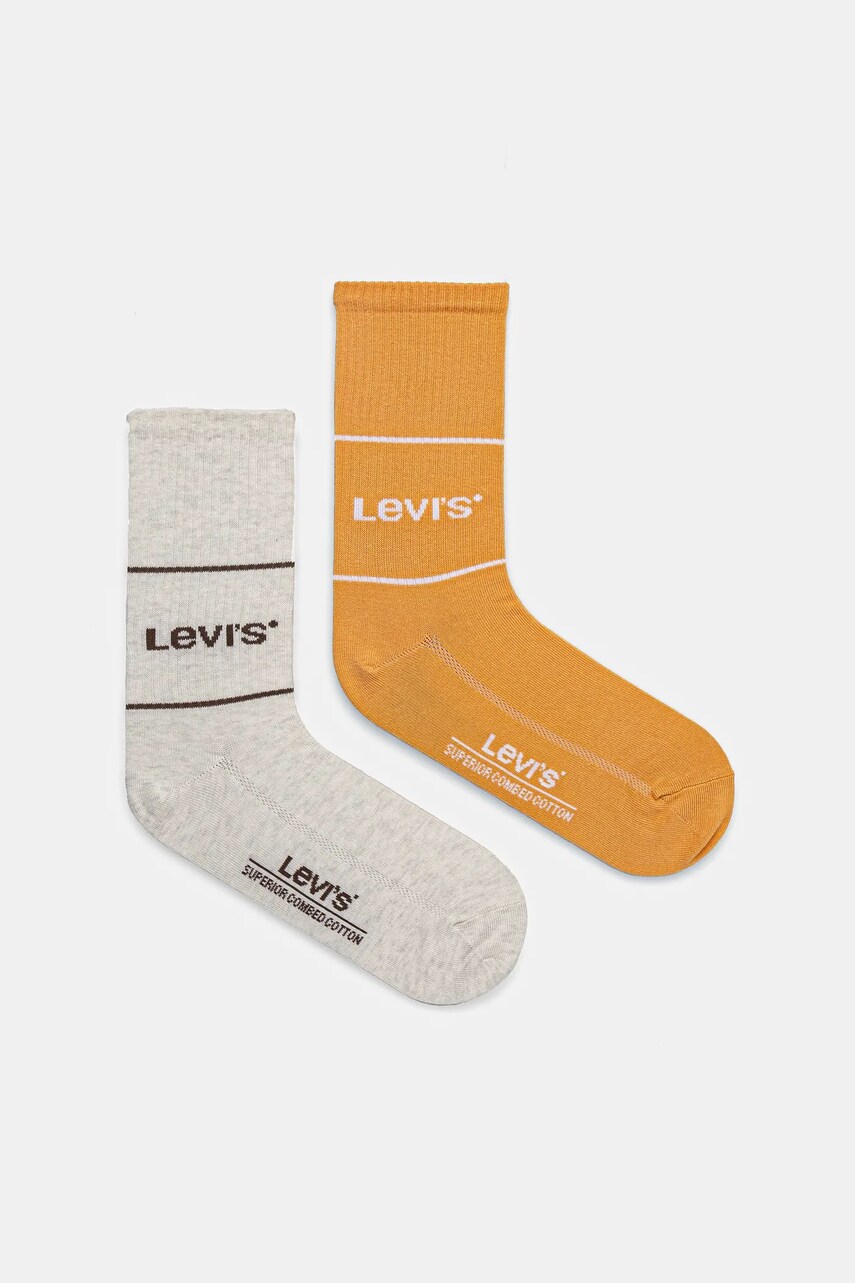Levi's sosete 2-pack culoarea gri, 37157-1190