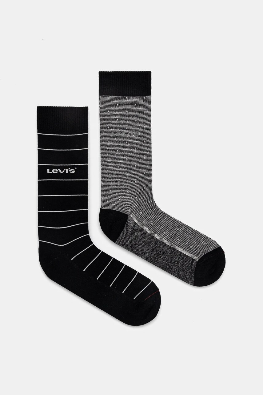 Levně Ponožky Levi's 2-pack černá barva, 37157-1205