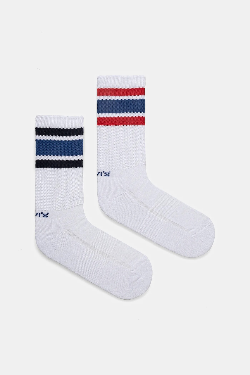 Levi\'s sosete 2-pack culoarea alb, 37157-1216