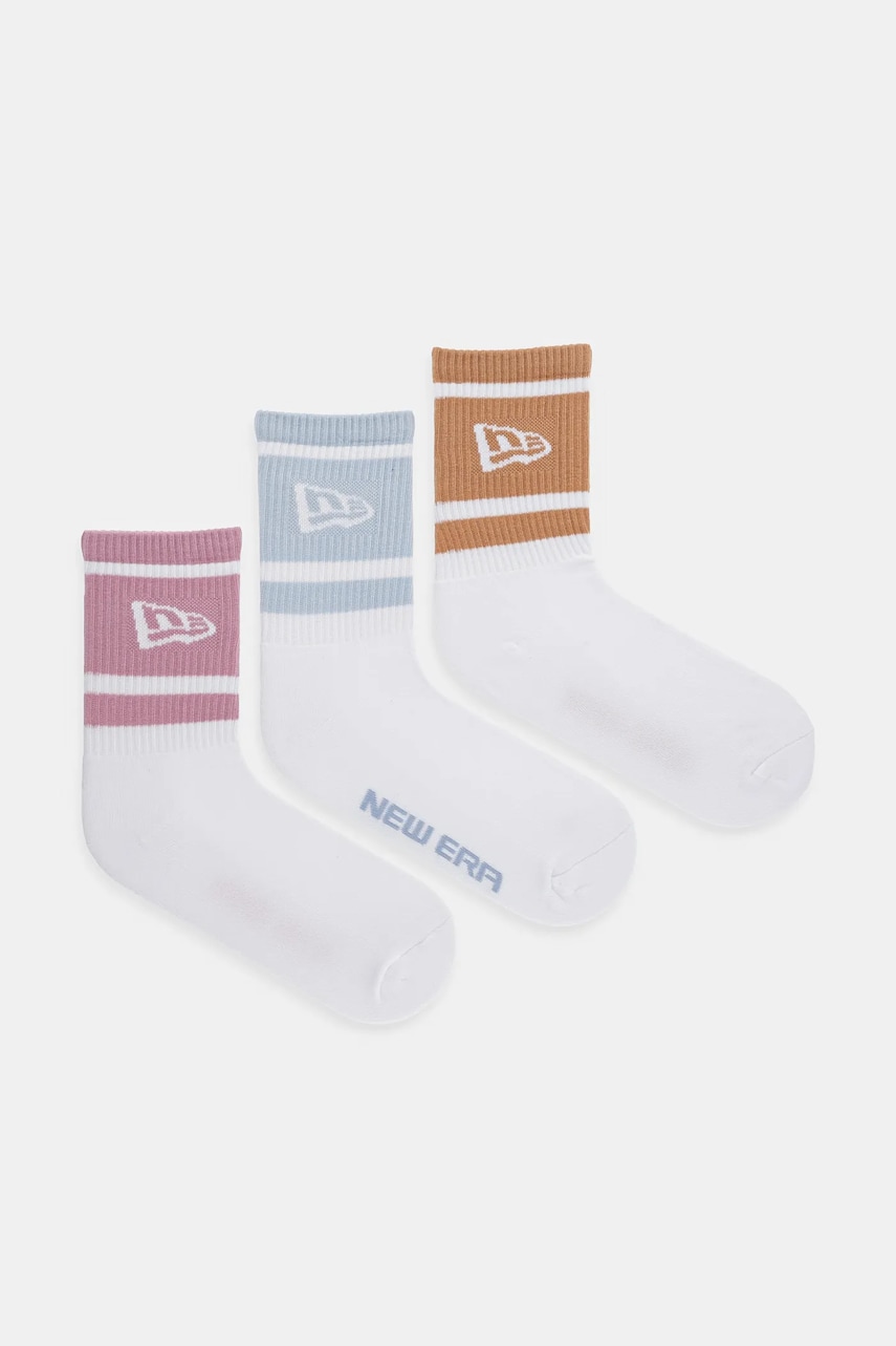 New Era sosete 3-pack culoarea alb, 60595132 New Era sosete 3-pack culoarea alb, 60595132