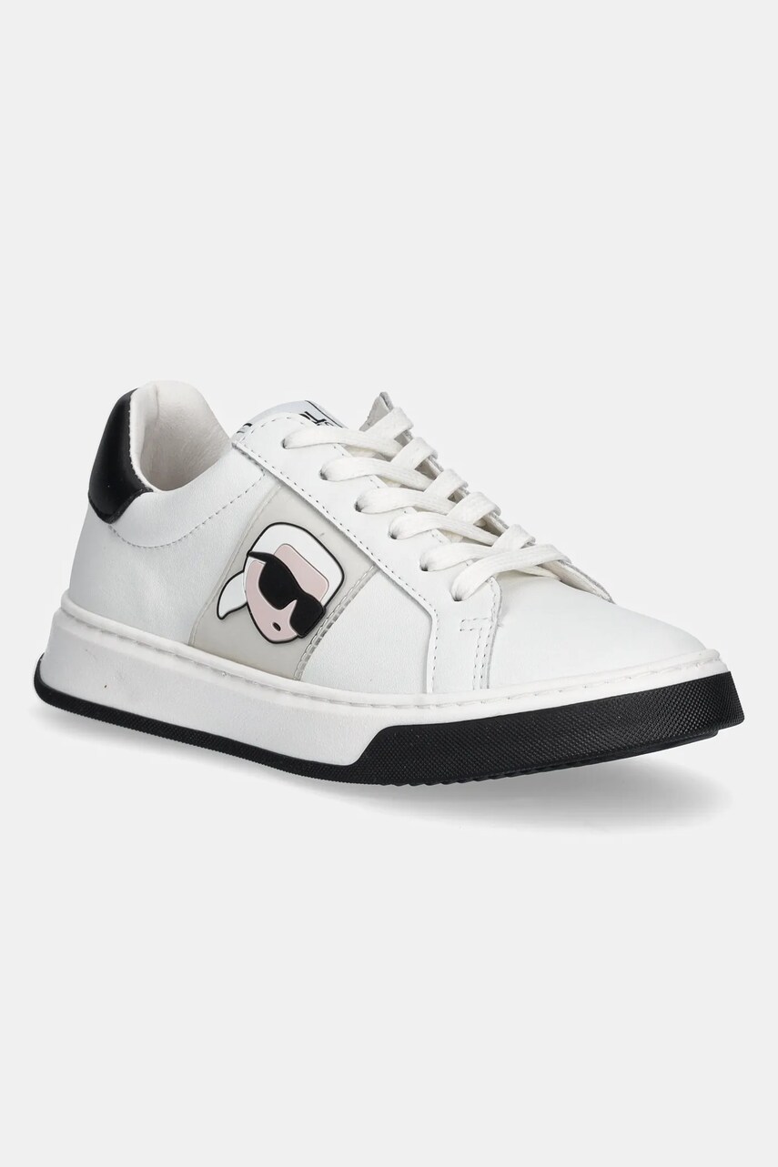 Karl Lagerfeld tenisi din piele copii culoarea alb, Z30380