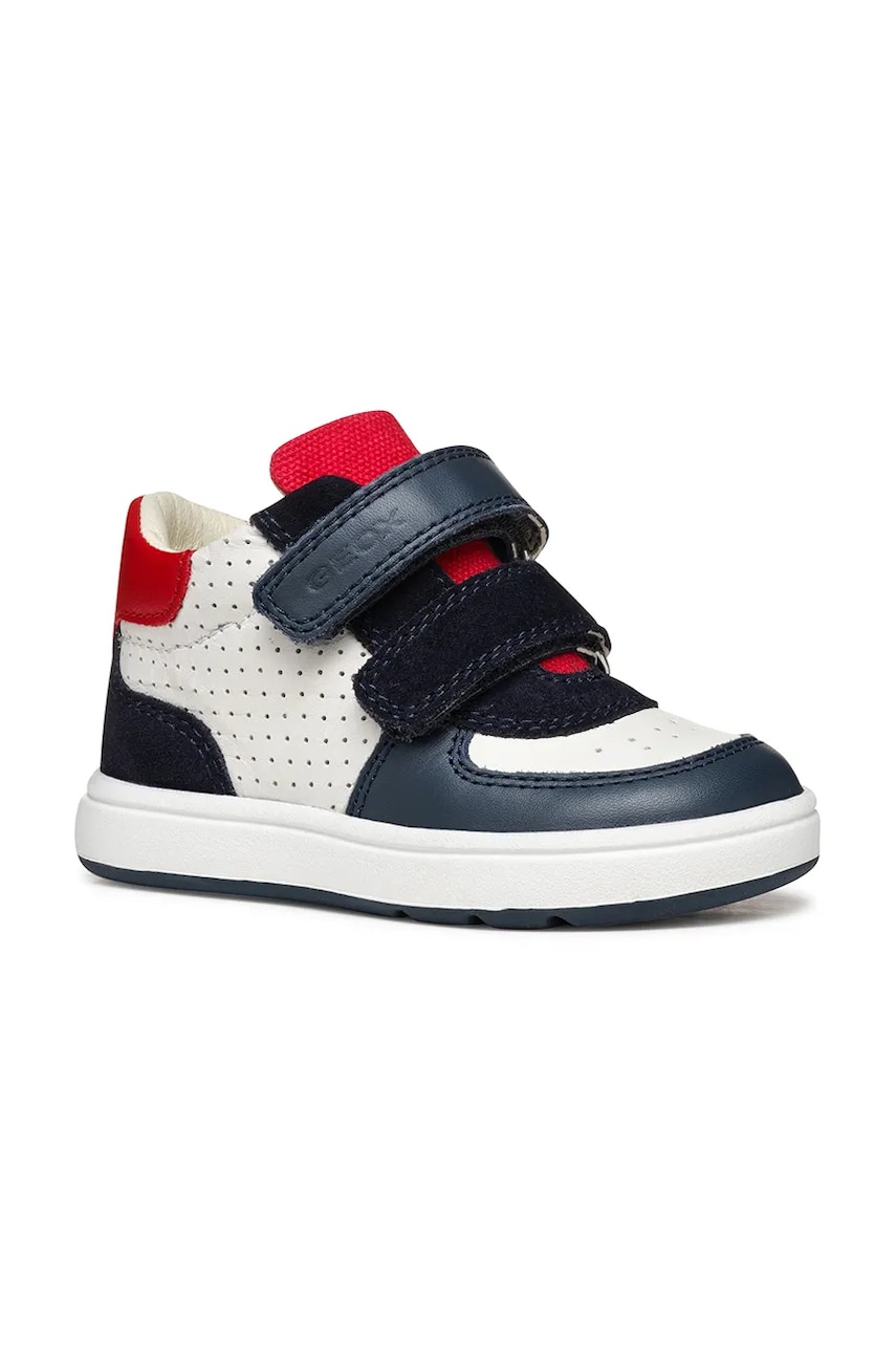 Levně Dětské kožené sneakers boty Geox BIGLIA tmavomodrá barva, B554DA.08522
