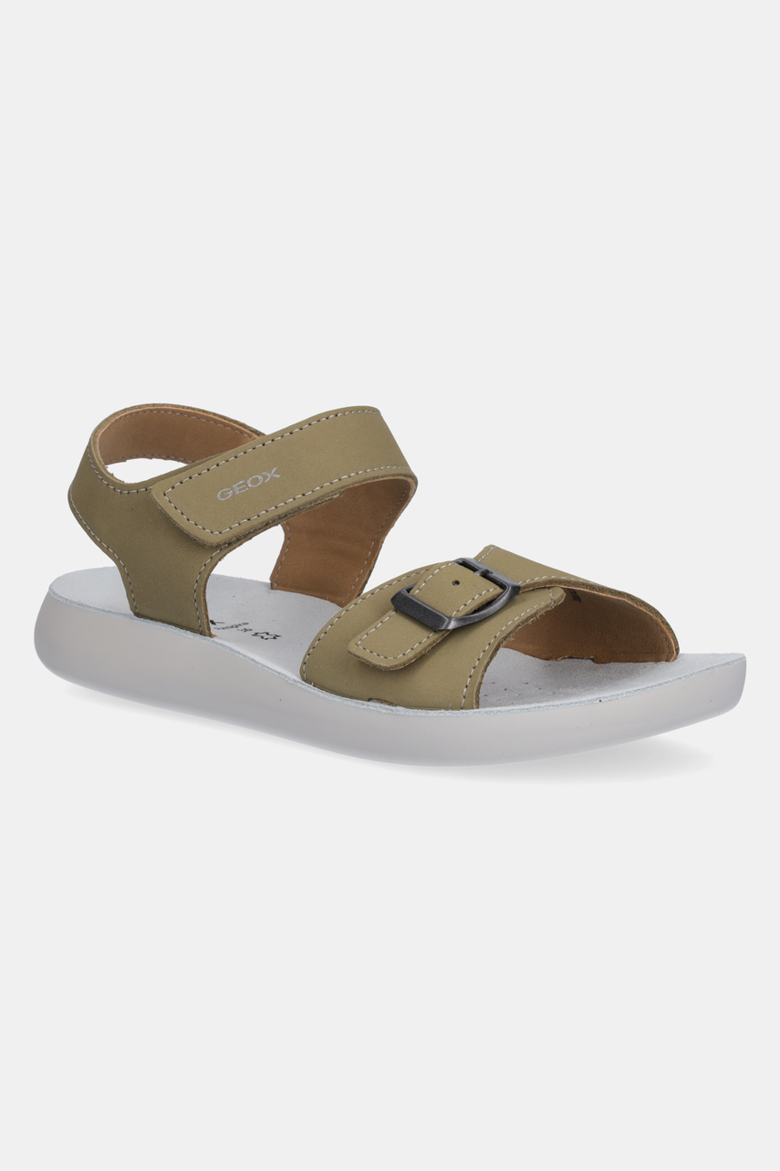 Geox sandale din năbuc pentru copii LIGHTFLOPPY culoarea verde, J45GQD.00032