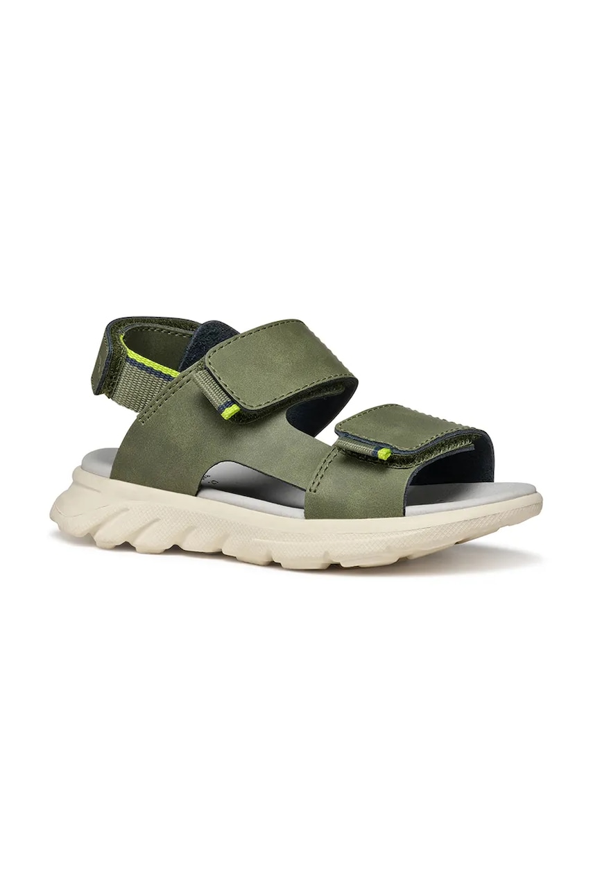 Geox sandale din piele pentru copii AIRADYUM culoarea verde, J55F1B.0009B Geox sandale din piele pentru copii AIRADYUM culoarea verde, J55F1B.0009B