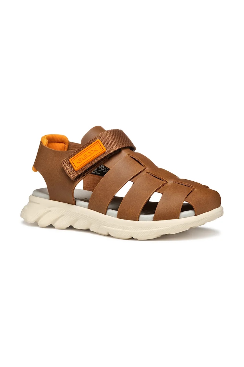 Geox sandale din piele pentru copii AIRADYUM culoarea maro, J55F1D.0009B Geox sandale din piele pentru copii AIRADYUM culoarea maro, J55F1D.0009B