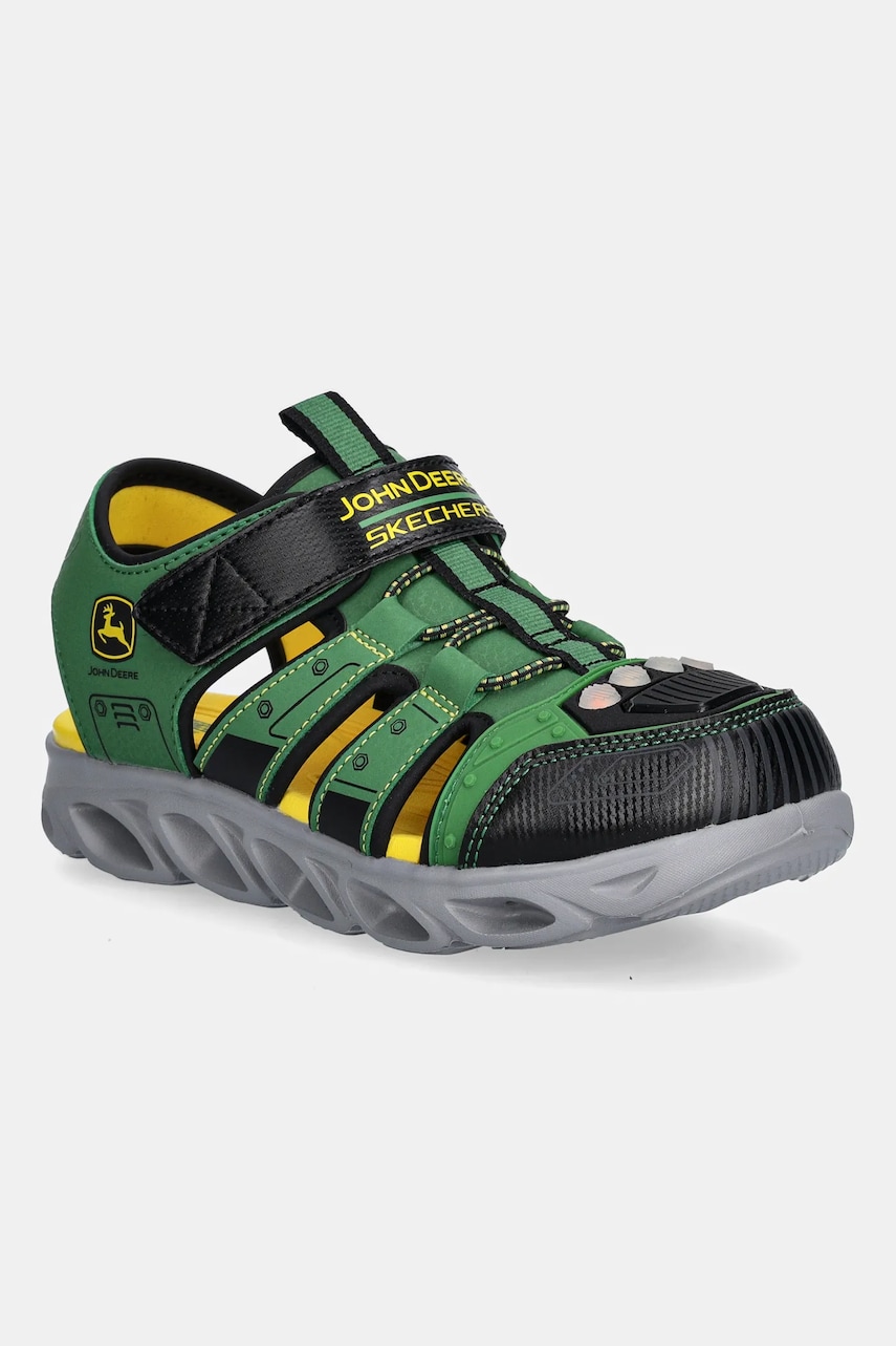 Skechers sandale copii S LIGHTS-HYPNO-SPLASH-TRACTO culoarea verde, 407070L