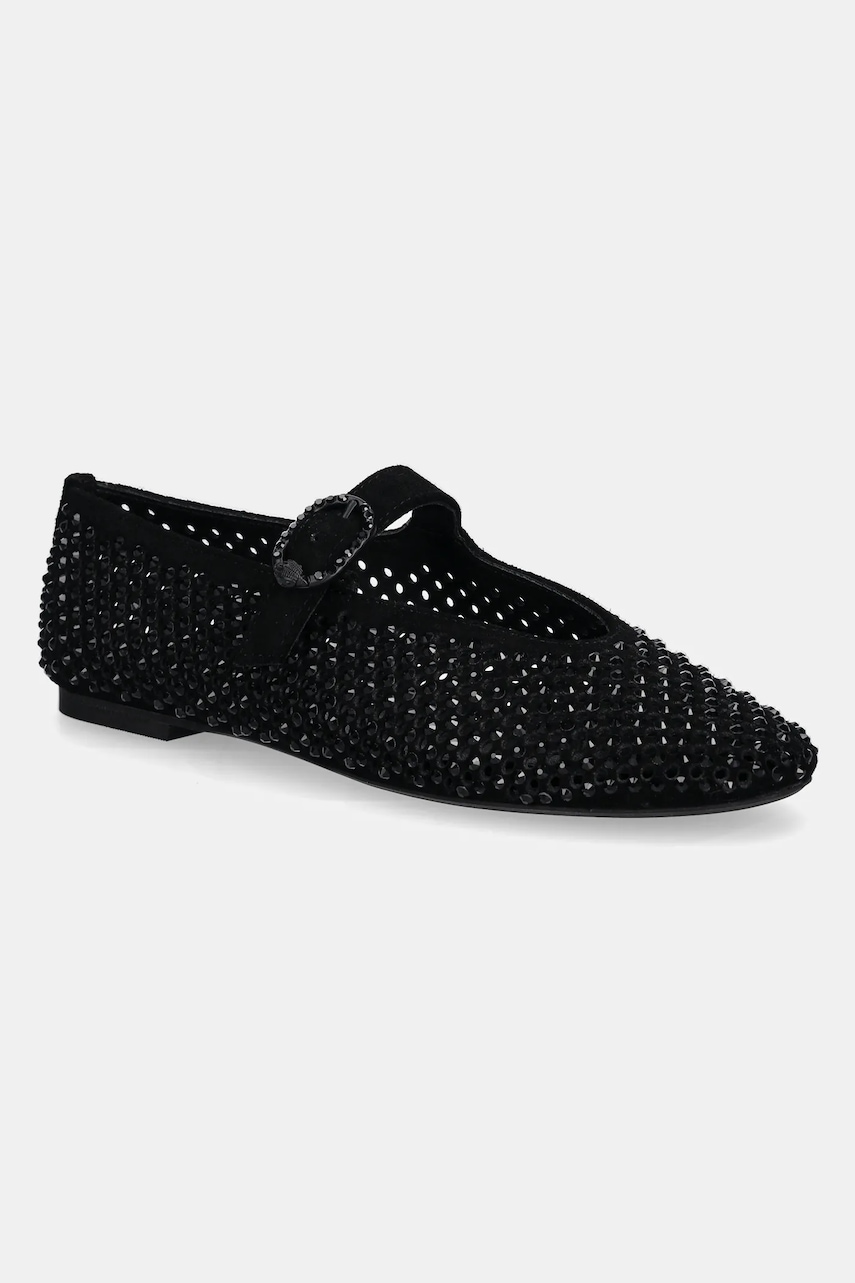 Kurt Geiger London balerini din piele intoarsa Mayfair Ballet Flat culoarea negru, 2656300209