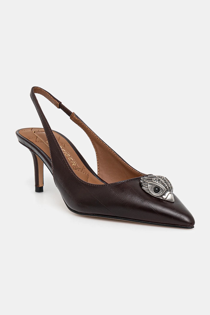 Kurt Geiger London pantofi cu toc Belgravia Sling Back culoarea maro, 9786930119