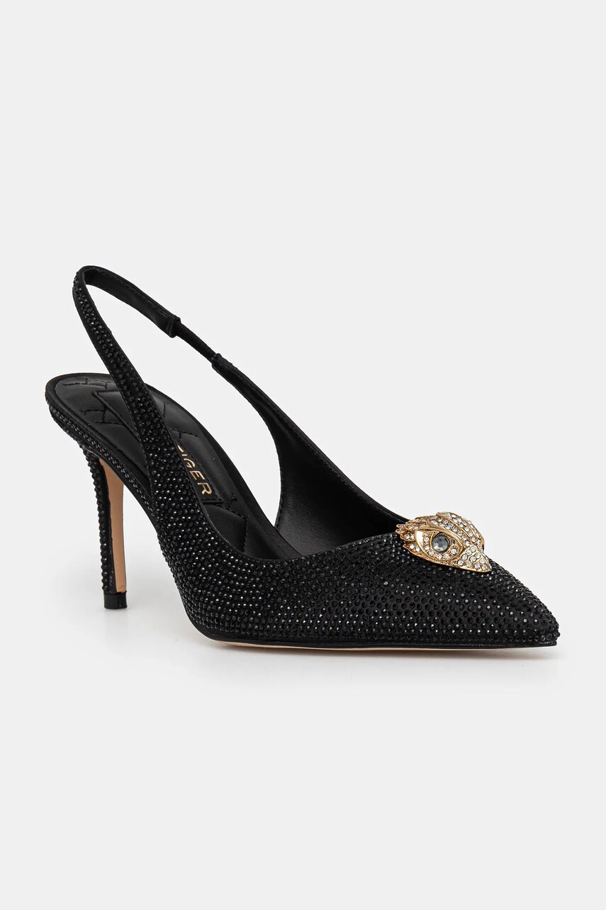 Kurt Geiger London pantofi cu toc Belgravia High Sling culoarea negru, 3422800609
